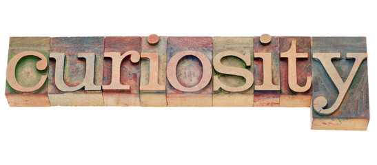 curiosity word in letterpress type