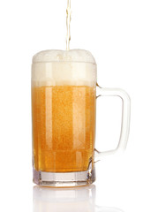 mug of beer isolated on white