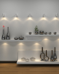 Interno con mensole e vasi © marsil