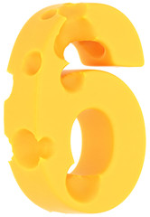 Cheeze font 6 number isolated on white