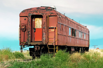 Fototapeta na wymiar Old passenger railcar
