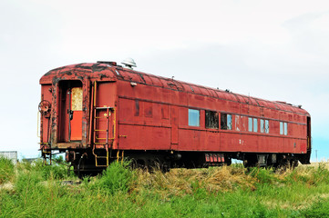 Fototapeta na wymiar Old forgotten railcar