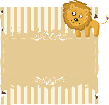 Papel com listras e um Leão