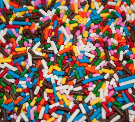 Fototapeta na wymiar A Close Up of Multi Colored Sprinkles