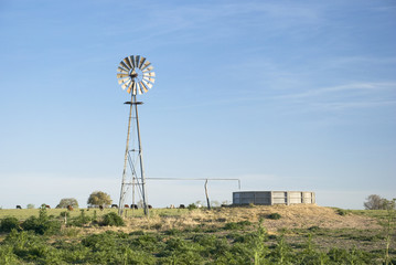 Windmill and Concrete Tank