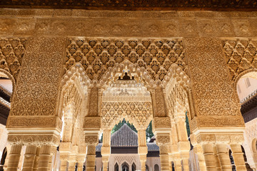 Alhambra de Granada. Pavilion in the Court of the Lions