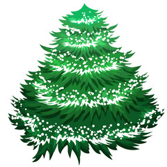 Simple green Christmas tree isolated