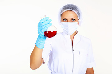 Female scientist in a chemistry laboratory