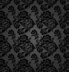 Seamless pattern, curtains floral, vector