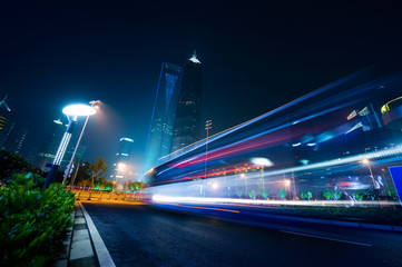 shanghi skyline at night