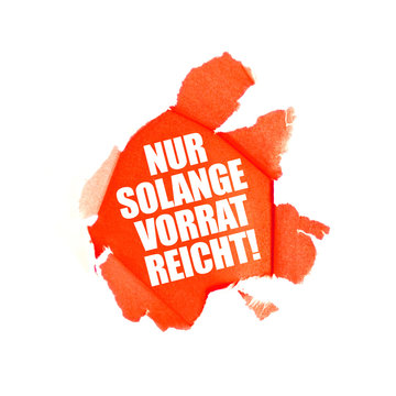 Nur solange Vorrat reicht! Button, Icon