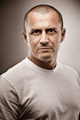 Menacing man portrait