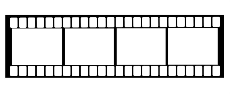 Frame for pictures in a film on a white background