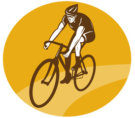 Cyclist riding racing bike