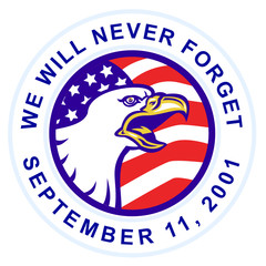 American eagle remember 9-11 USA flag