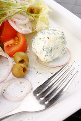 tasty salad with cottage cheese