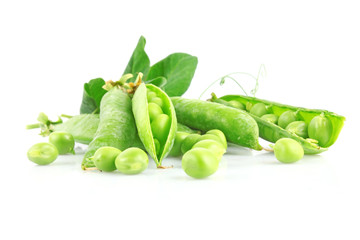 Fresh green pea in pod