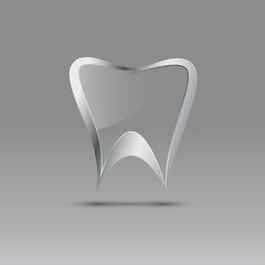Logo dental glass and metal # Vector