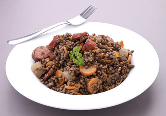 assiette de lentilles