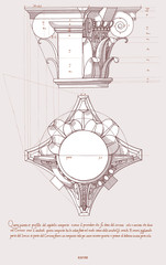Chapiter- hand draw sketch composite architectural order