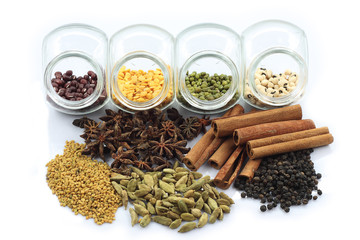 colorful herbs and nuts
