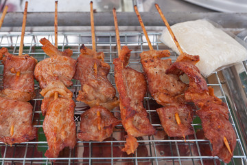 Traditional Thai style grilled pork