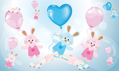 Obraz na płótnie Canvas Birthday card for children or babies