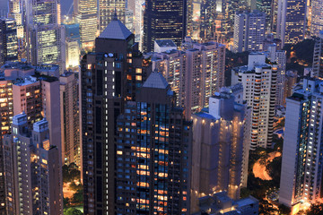 Naklejka premium Twilight Hong Kong