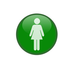 Green button with a woman
