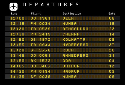 Airport departures - India