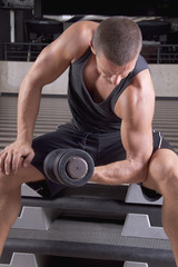 Fototapeta na wymiar weightlifting in the gym