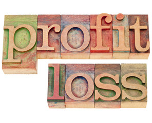 profit and loss in letterpress type