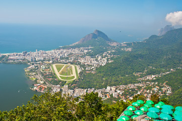 Rio de Janeiro view from Corcovado Mountain showing racetrack.