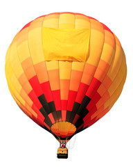 Naklejka premium hot air balloon with blank banner isolated on white