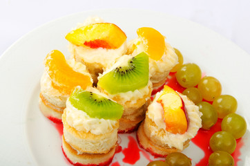 Sweet cake dessert in the plate