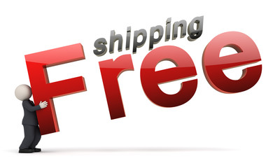 Free shipping icon - 3d Business man - red