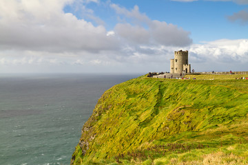 Fototapeta na wymiar OBriens tower on Irish Cliffs of Moher