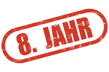 Grunge Stempel rot 8. JAHR