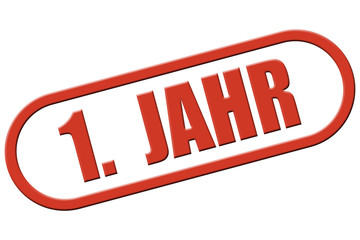 Stempel rot rel 1. JAHR