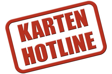 Stempel rot rel KARTEN HOTLINE