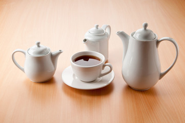 Fototapeta na wymiar Tea on the wooden table