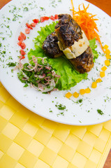 Meat cuisine - kebab served in plate