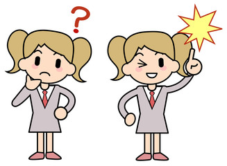 シンプル女性＿困った解決