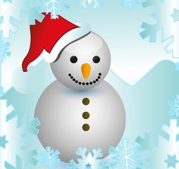 christmas background with snowman