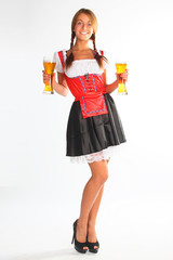 The girl in a traditional Bavarian dress