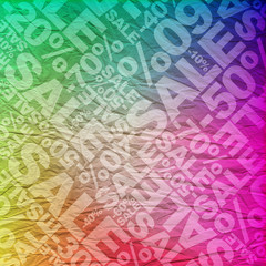 Sale colored typographic texture background