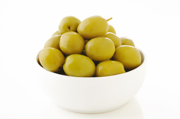 olive in white bowl
