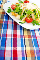 Ceasar salad in the plate
