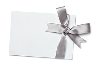 greeting card with ribbon note christmas