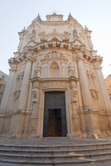 Fototapeta na wymiar Lecce (Puglia, Italy): Baroque church, facade